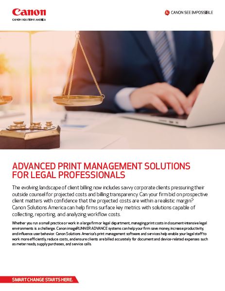 Canon, Print Management Solutions, Legal, Tri-County Office Equipment