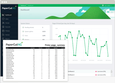 Papercut, Admin Interface Reports, Tri-County Office Equipment
